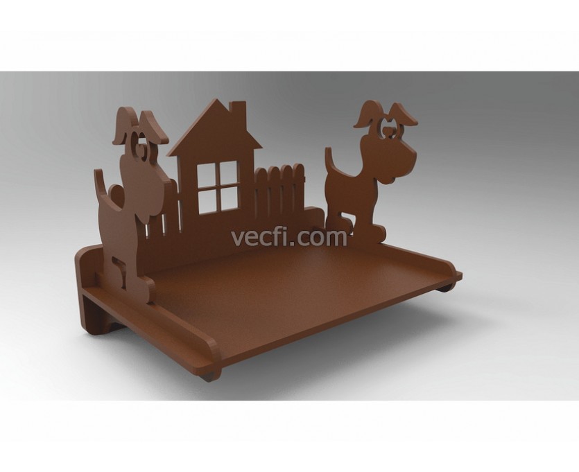 Dog shelf laser cut vector