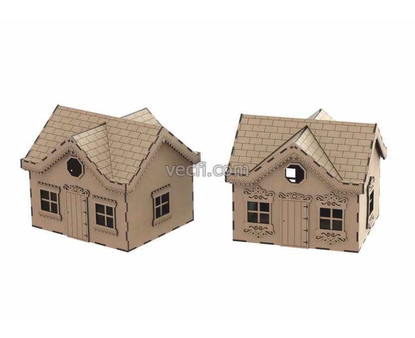 Little House (7) laser cut vector