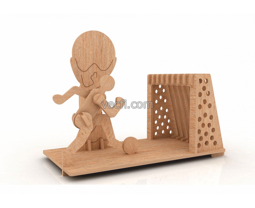 Pencil Player Soccer Player laser cut vector