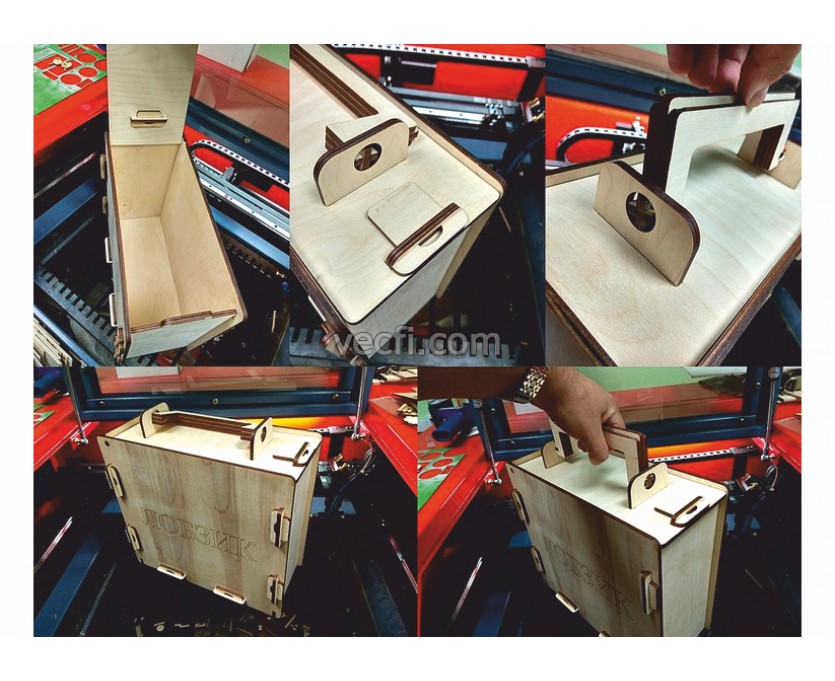 Drawer with handle laser cut vector