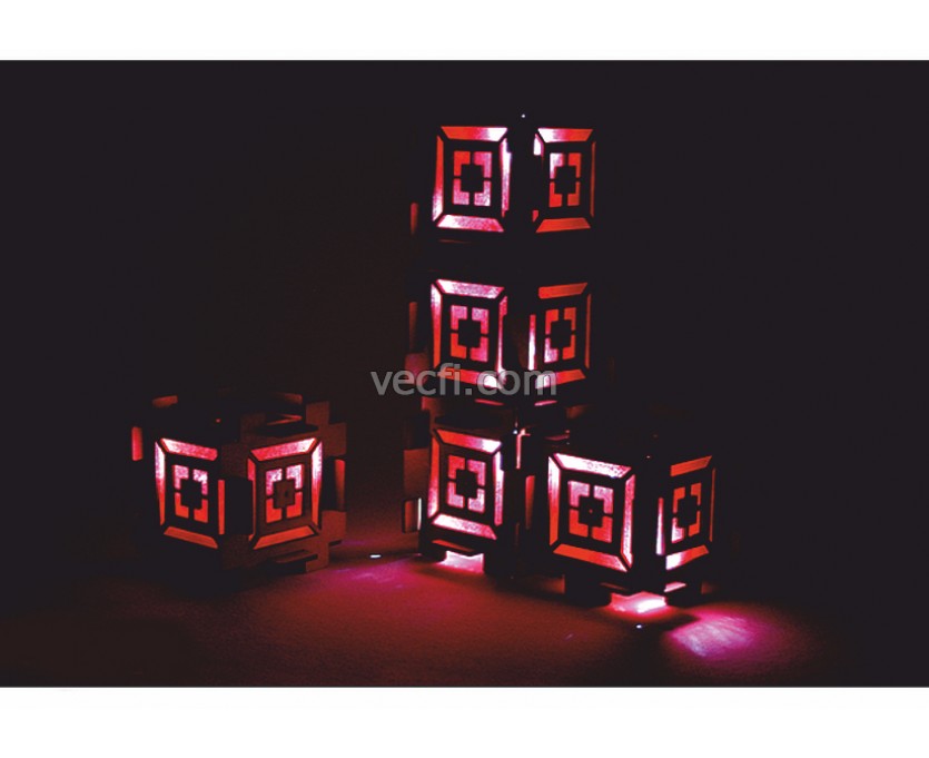 Modular LED Cube laser cut vector