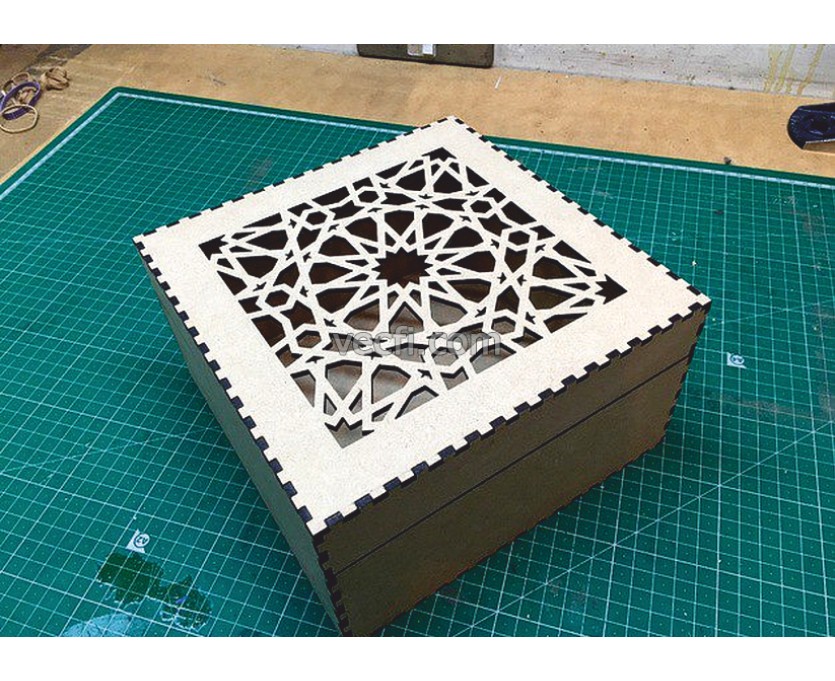 Box with a pattern laser cut vector