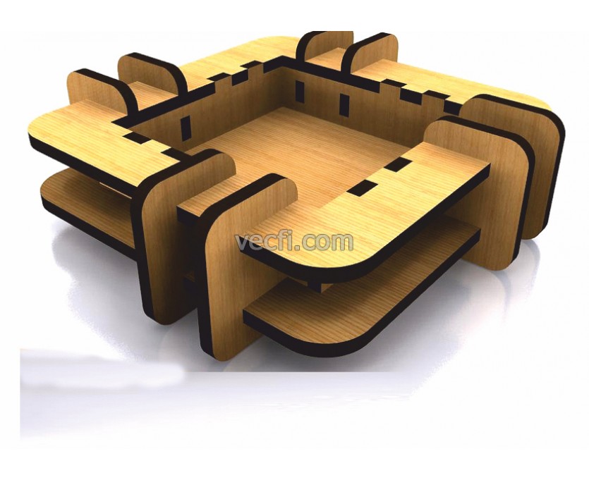 Jigsaw puzzle stand laser cut vector