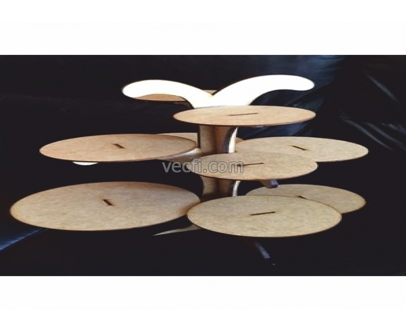 Cake stand laser cut vector
