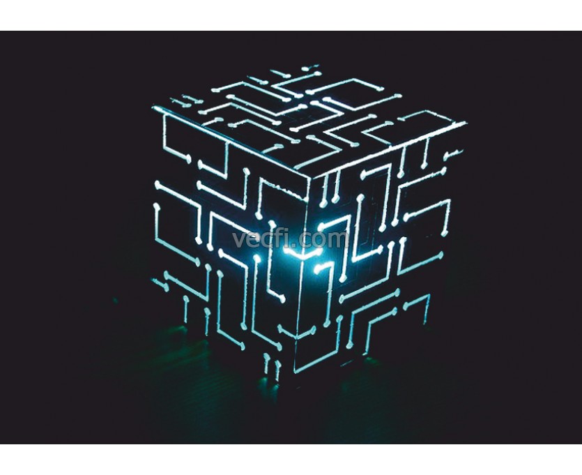 Lamp Cube laser cut vector