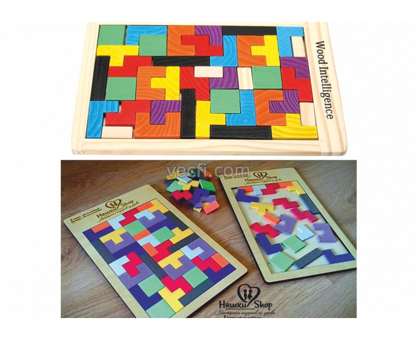 Tetris puzzle laser cut vector