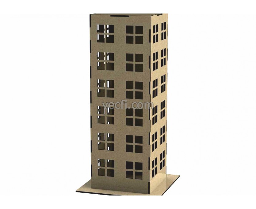 Multi-storey house (5 floors) laser cut vector