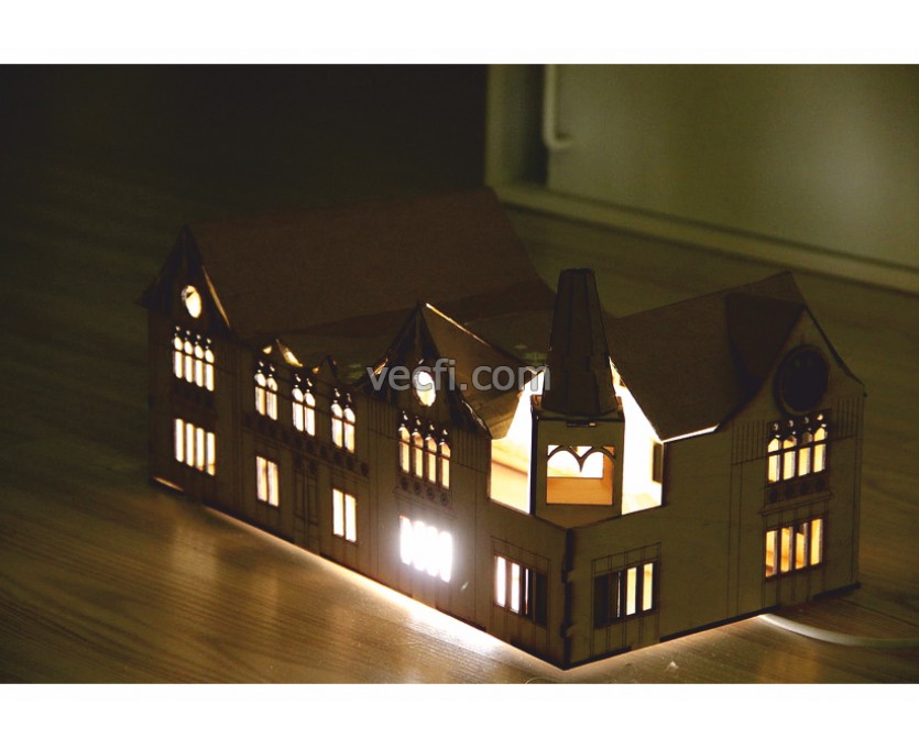 House night light laser cut vector