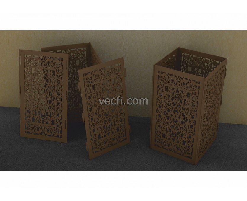 Decorative cube (2) laser cut vector
