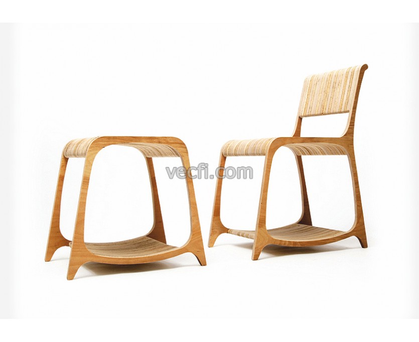Chair and Stool laser cut vector