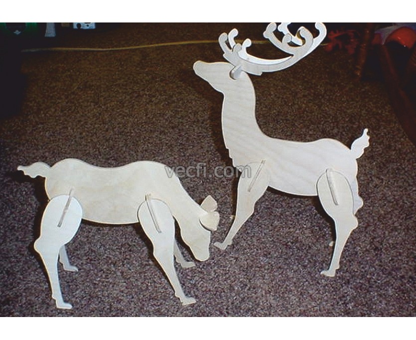 Deer santa laser cut vector