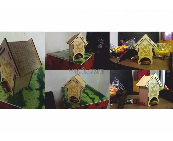 Charming Birdhouse Laser Cut Model for Home Decor