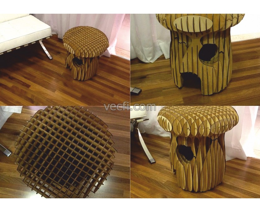 Mushroom Chair laser cut vector