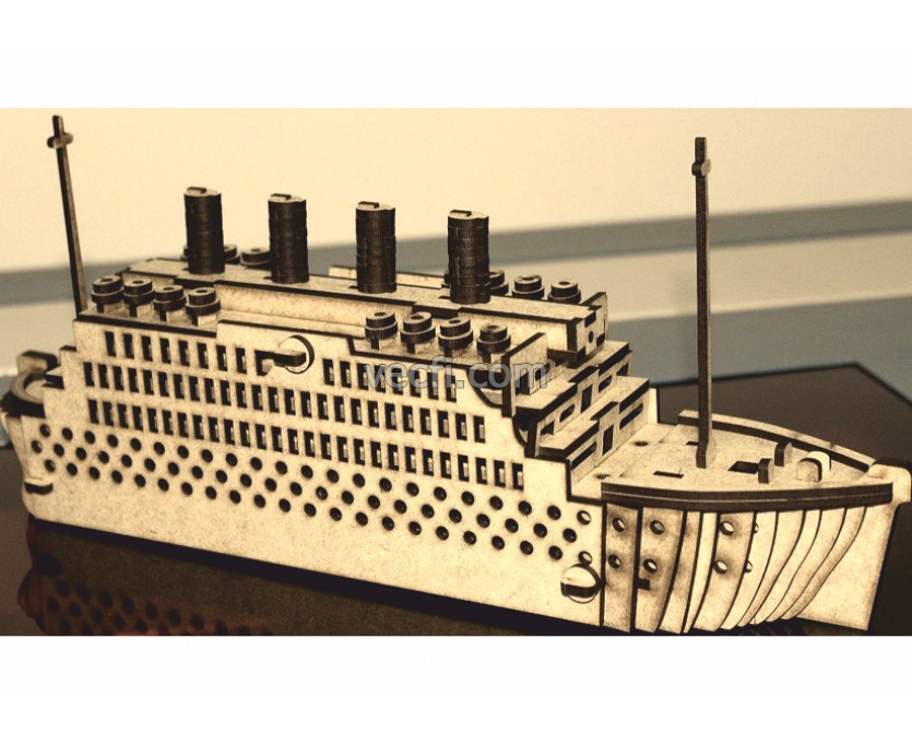 Ship titanic laser cut vector