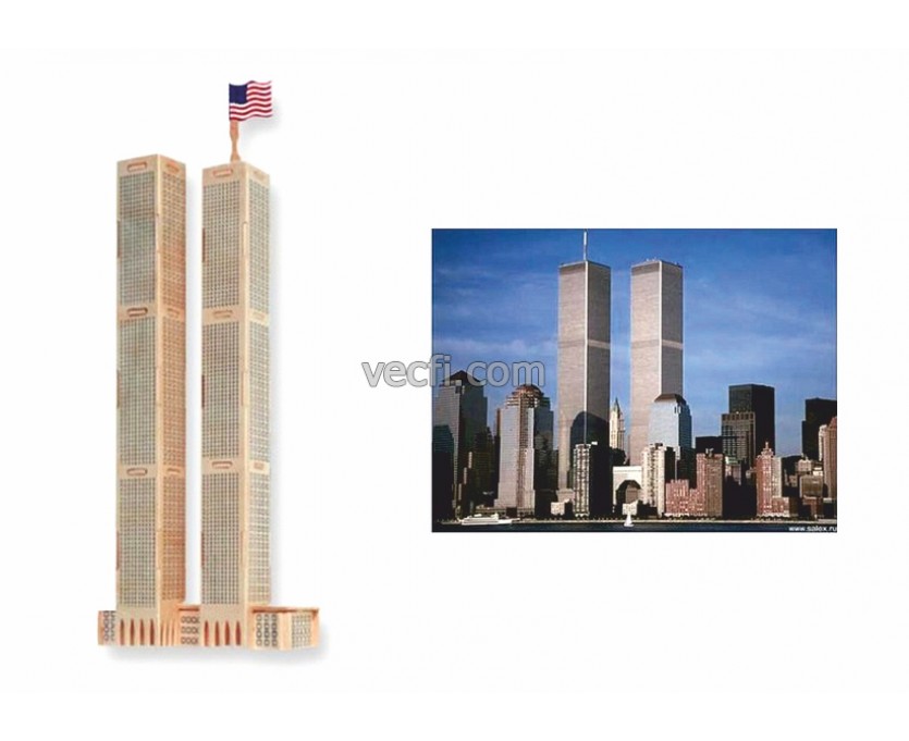 Twin towers in the United States laser cut vector