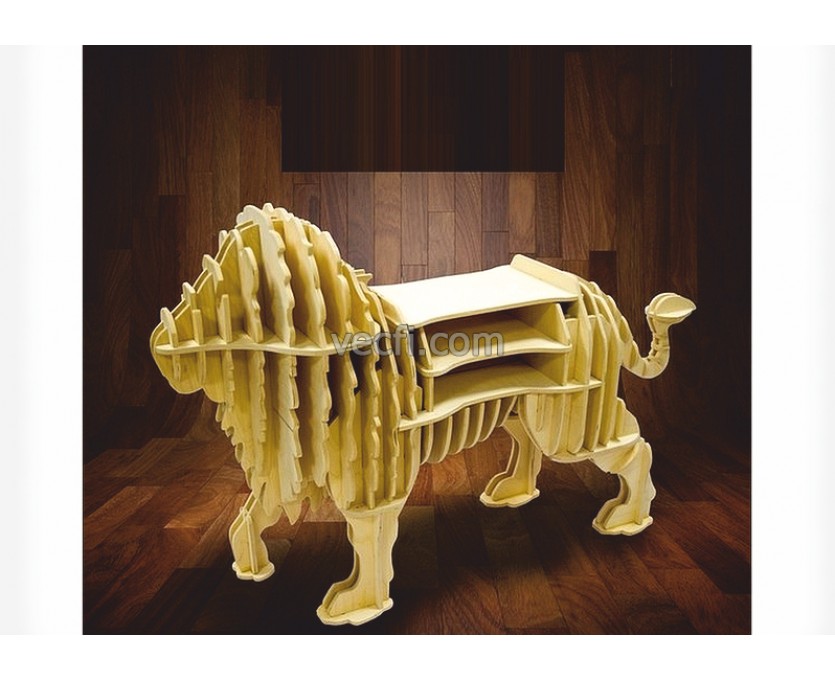 Shelf lion laser cut vector