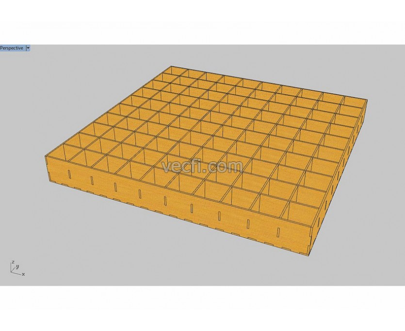 100-cell tray laser cut vector