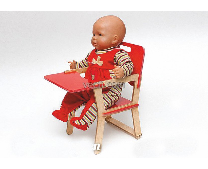 Doll high chair laser cut vector