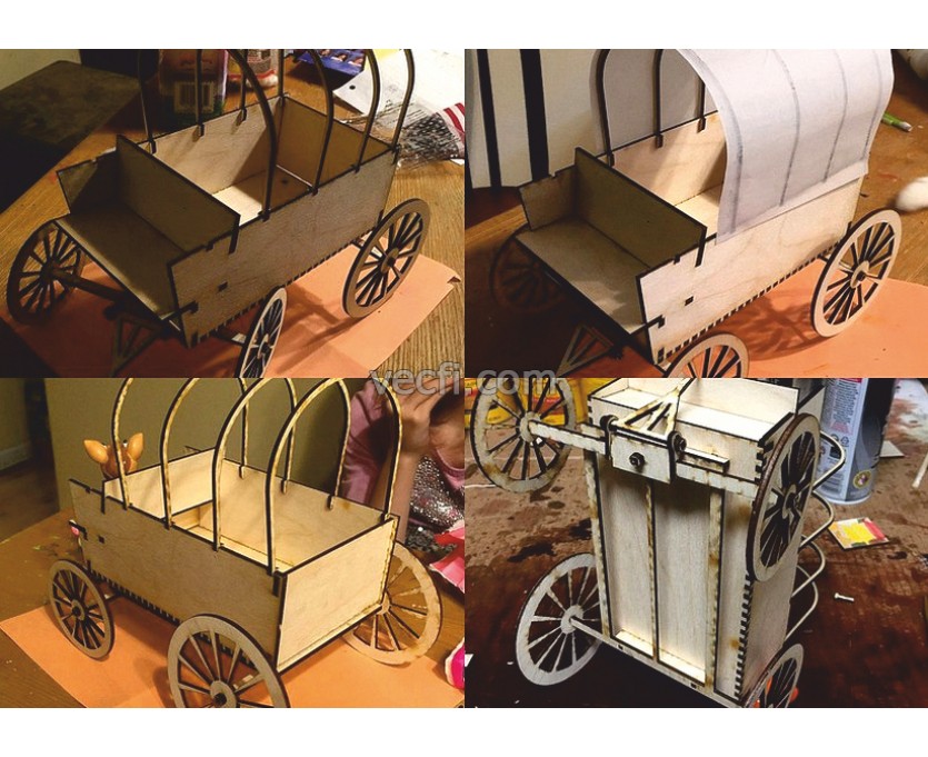 Carriage (4) laser cut vector