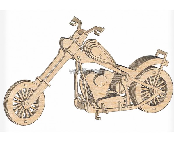 Ride of Timber Dreams: 3D Wooden Motorcycle Puzzle