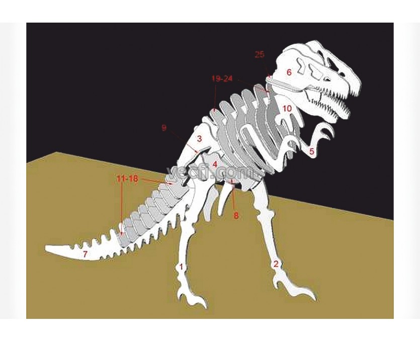 Dinosaur TRex laser cut vector