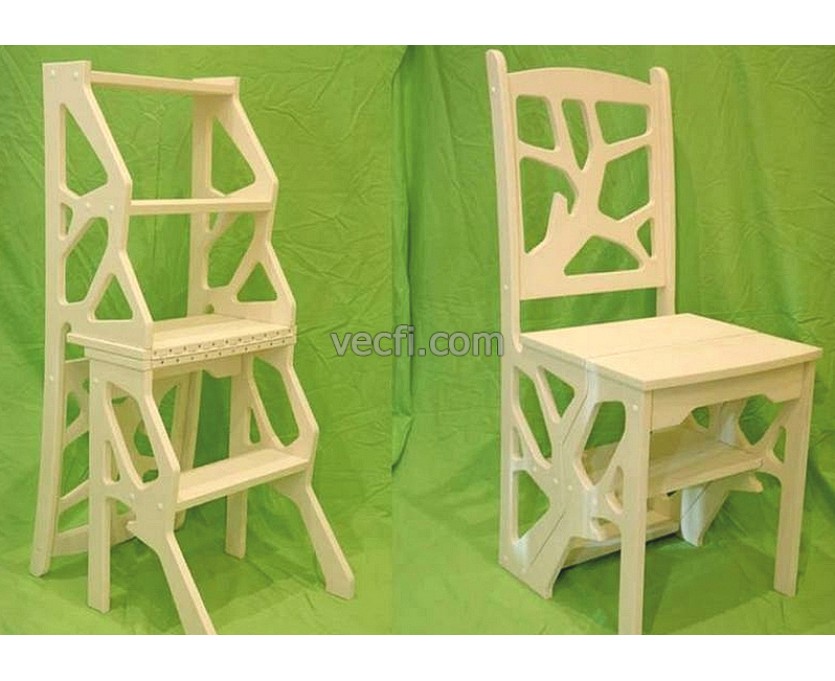 Chair stepladder laser cut vector