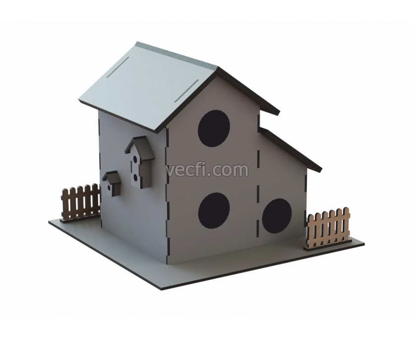 Small house laser cut vector