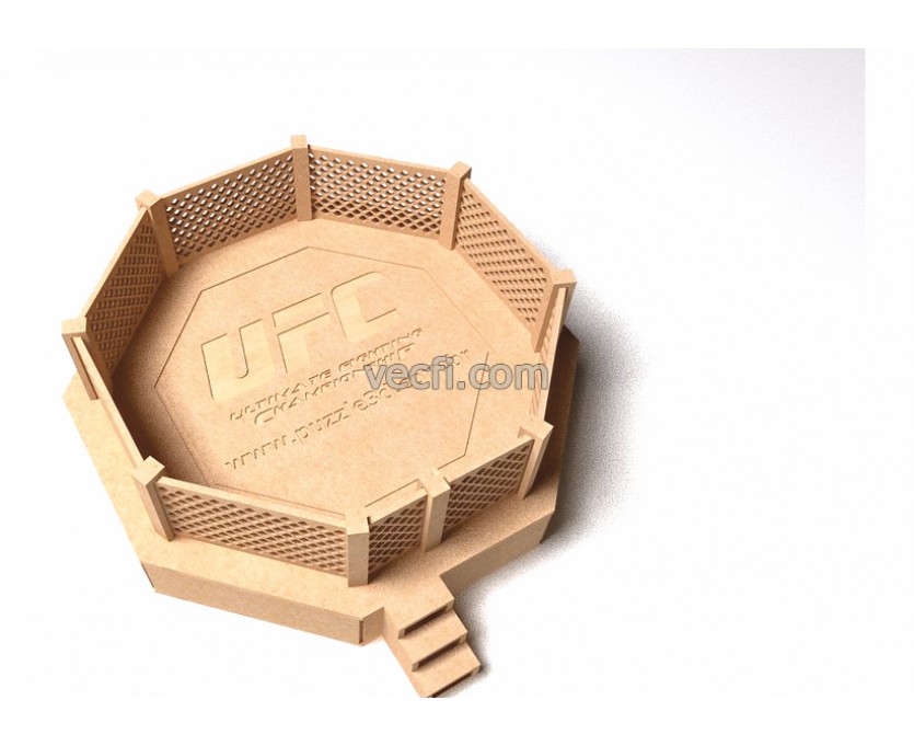 UFC octagon laser cut vector