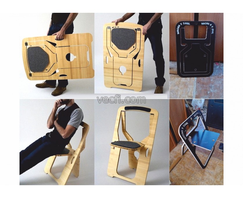 Folding chair laser cut vector