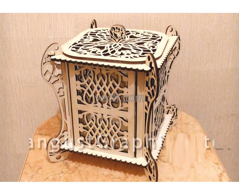 Carved box laser cut vector