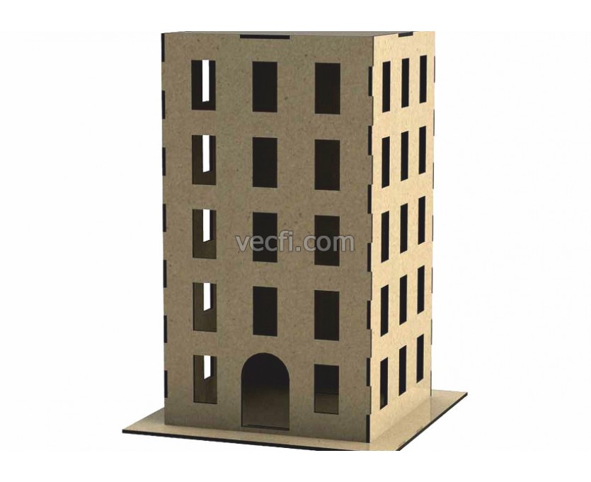 Multi-storey house (4 floors) laser cut vector
