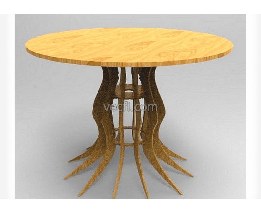 Round table laser cut vector