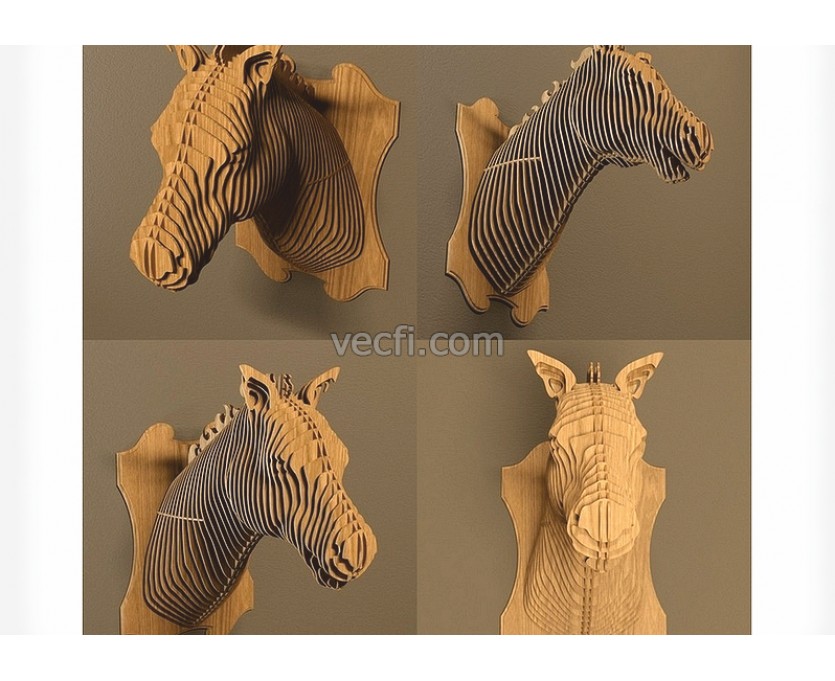 Horse head laser cut vector