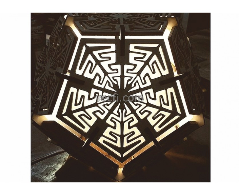 Dodecahedron lamp laser cut vector
