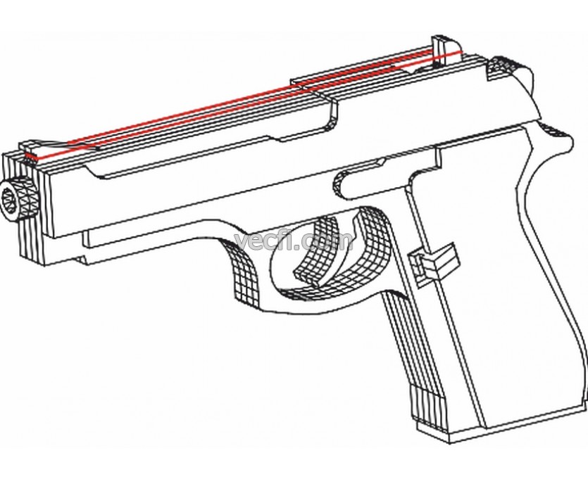 Pistol laser cut vector