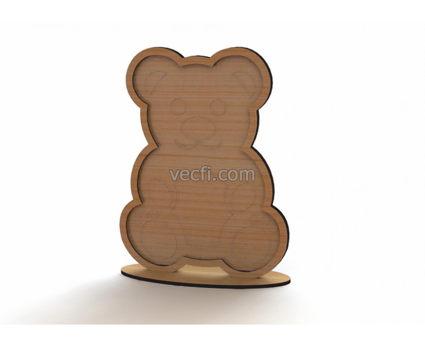 For wishes Bear laser cut vector