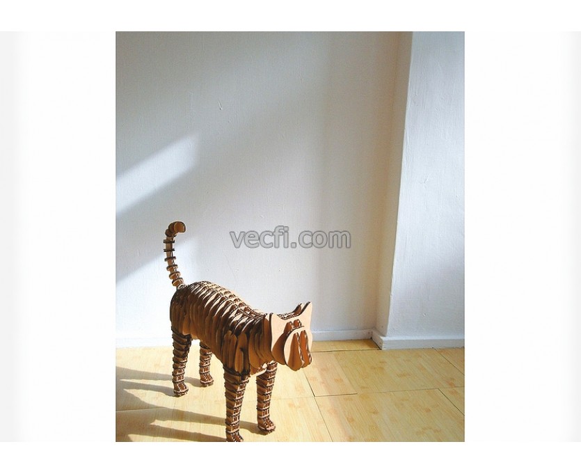 Cat laser cut vector