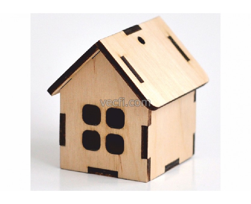 Small house laser cut vector