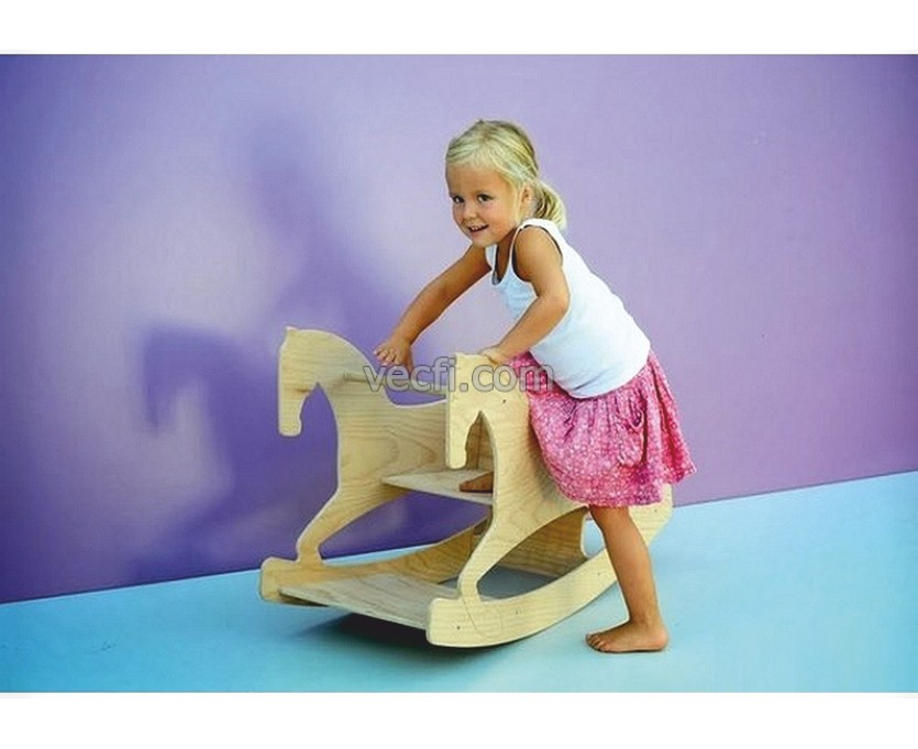 Rocking chair horse laser cut vector