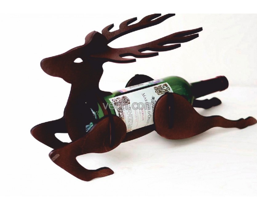 Bottle stand Flying Deer laser cut vector