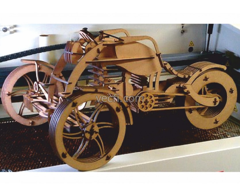 Chopper tricycle laser cut vector