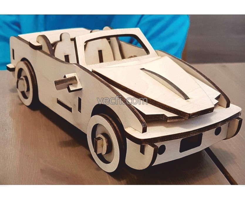 Sports car laser cut vector