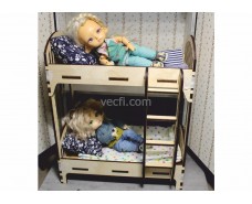 Doll crib with stairs