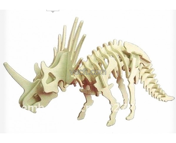 Prehistoric Guardian Triceratops Laser Cut Vector Model