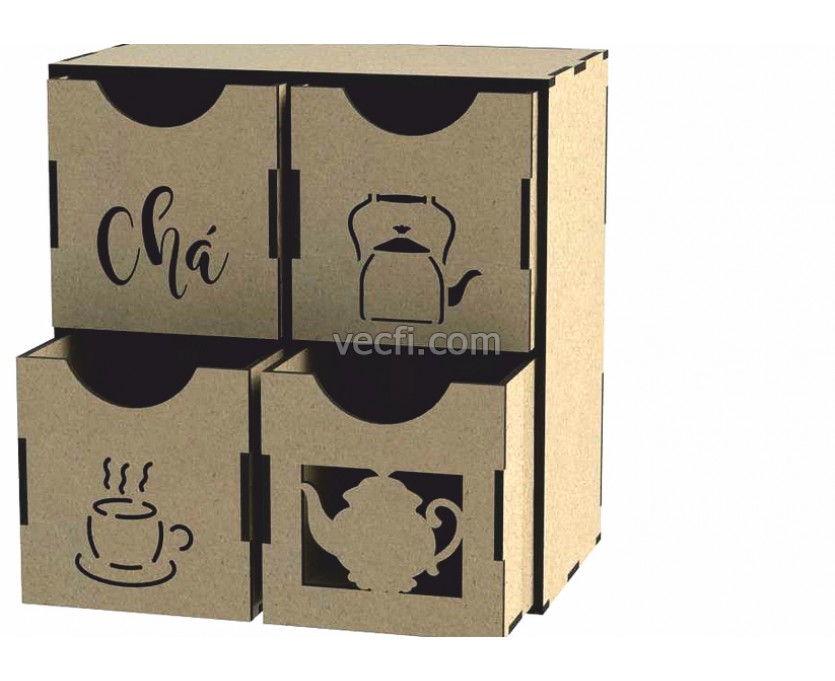 Box for tea laser cut vector