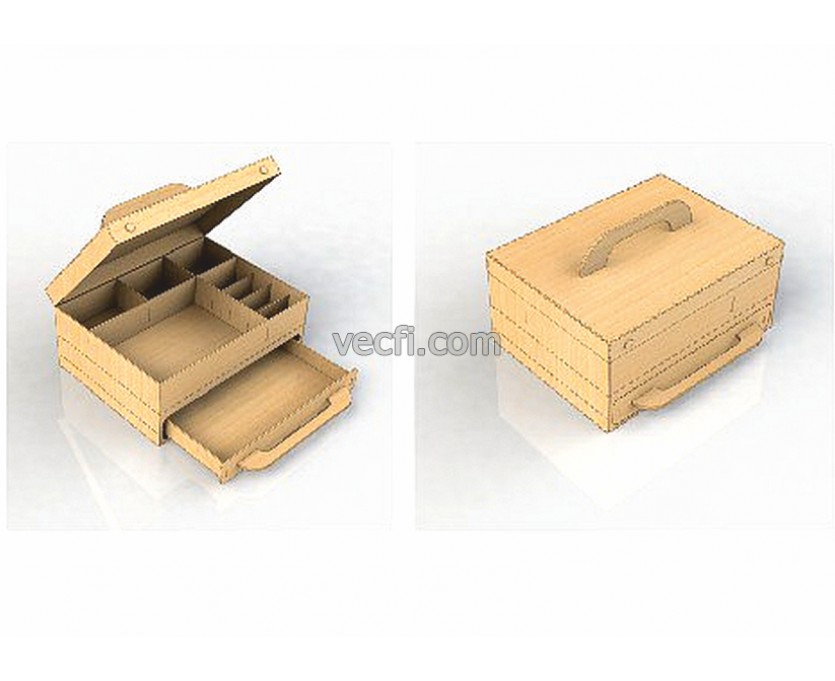 Organizer with drawers laser cut vector