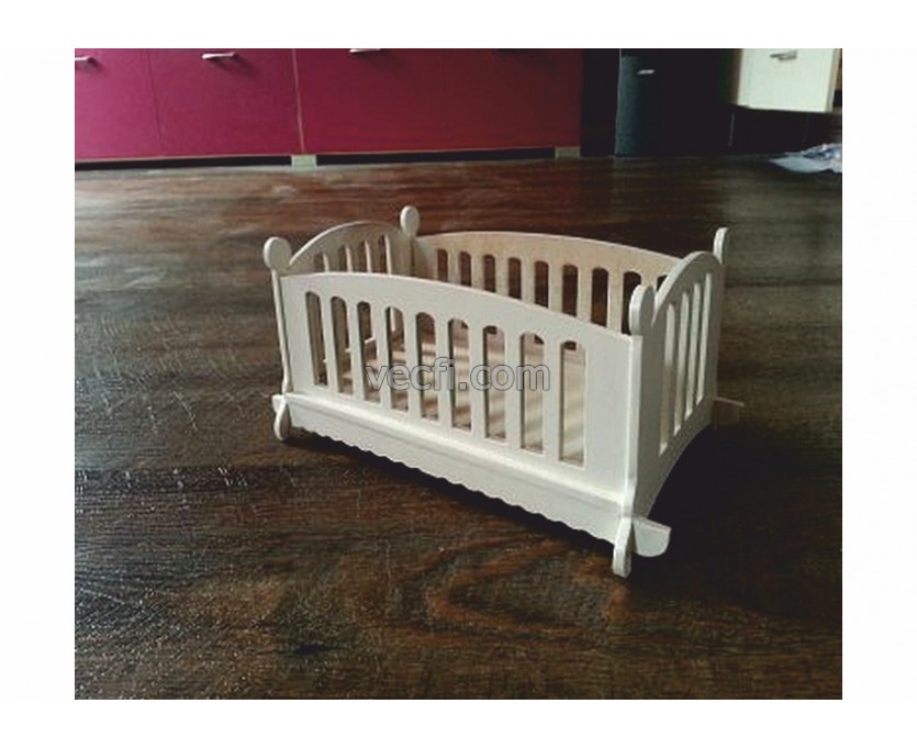 Toy crib for newborns laser cut vector