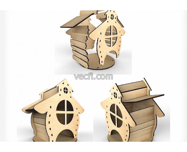 Charming Cottage Laser Cut Model for CNC and Laser Cutting