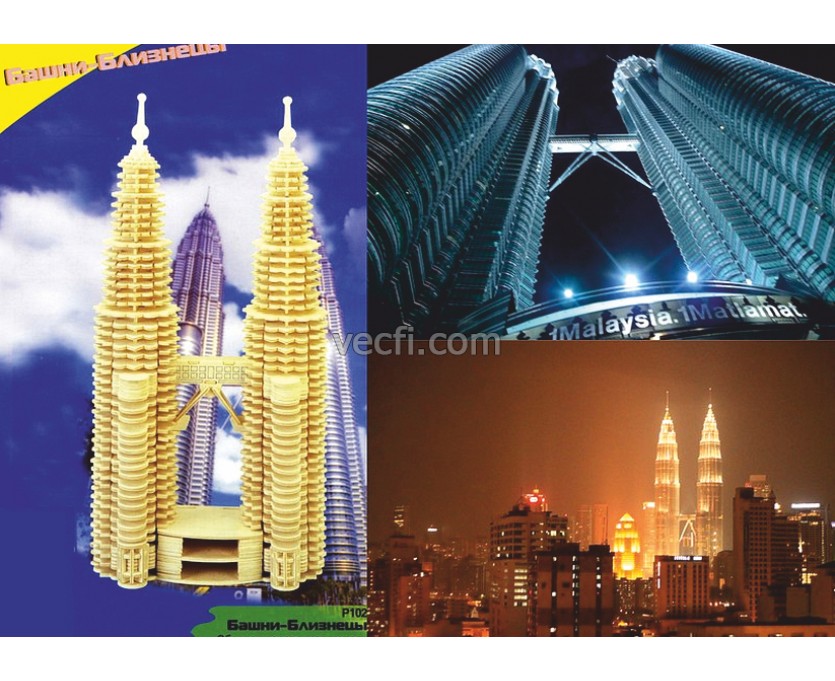 Petronas Twin Towers laser cut vector