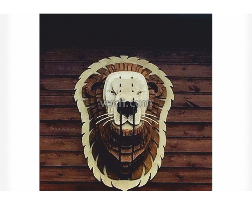 Lion head laser cut vector